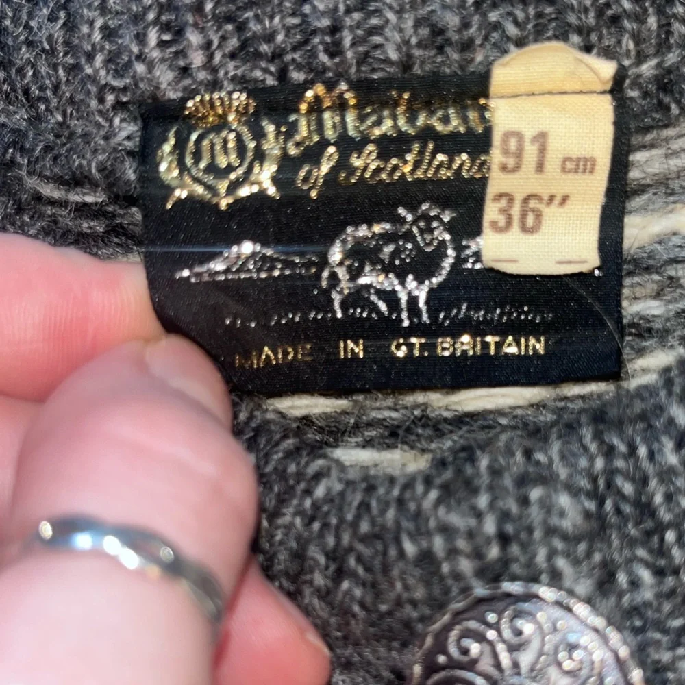 Vintage Nordic Pure Wool cardigan, handmade in Scotland Small
